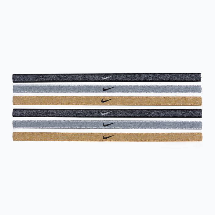 Nike Swoosh Sport Metallische Stirnbänder 6 Stück grau-gold N1002008-097 2