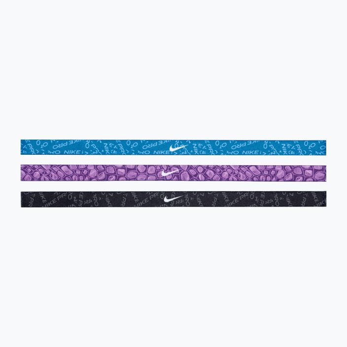 Nike Printed Headbands 3 Stück industrieblau/violett kosmos/weiß 2