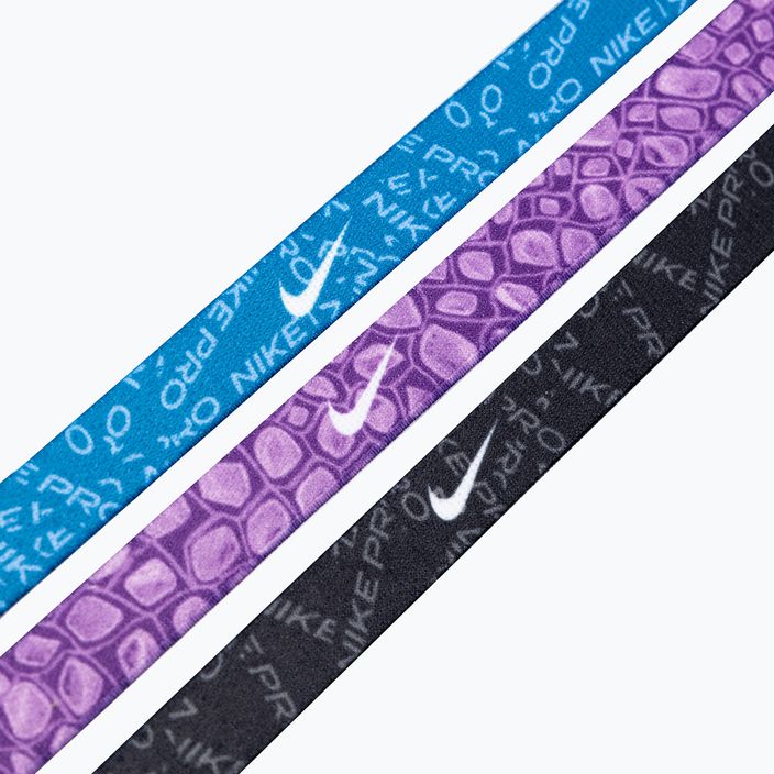 Nike Printed Headbands 3 Stück industrieblau/violett kosmos/weiß 3