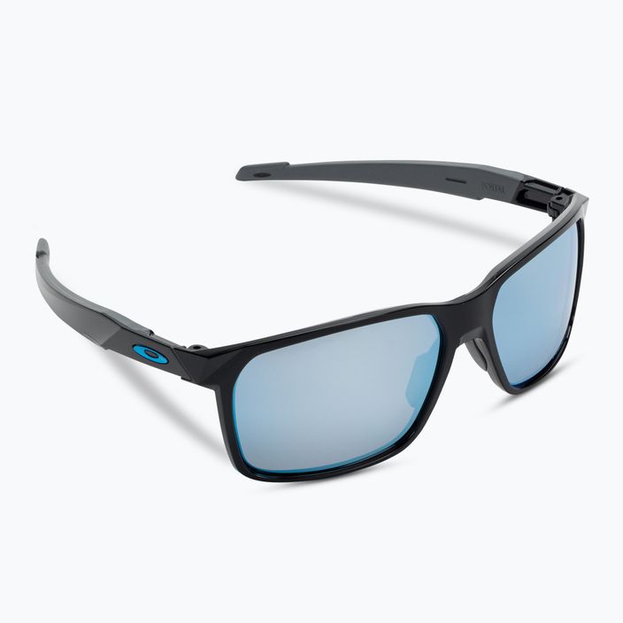 Oakley Portal X Sonnenbrille poliert schwarz/prizm tiefes Wasser polarisiert