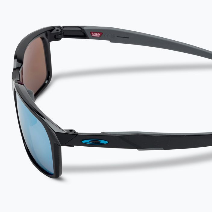 Oakley Portal X Sonnenbrille poliert schwarz/prizm tiefes Wasser polarisiert 4