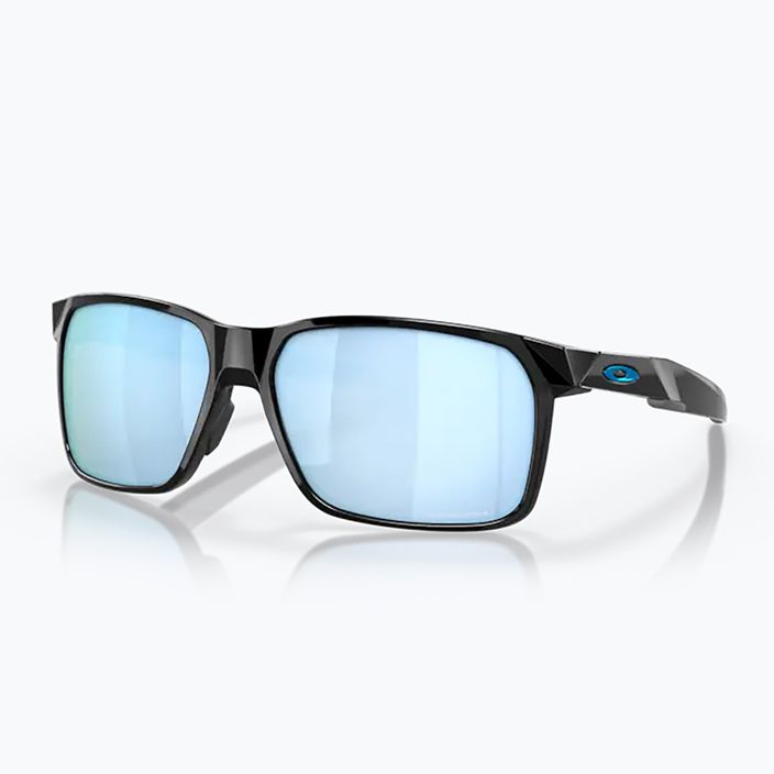 Oakley Portal X Sonnenbrille poliert schwarz/prizm tiefes Wasser polarisiert 6
