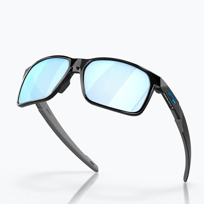 Oakley Portal X Sonnenbrille poliert schwarz/prizm tiefes Wasser polarisiert 9