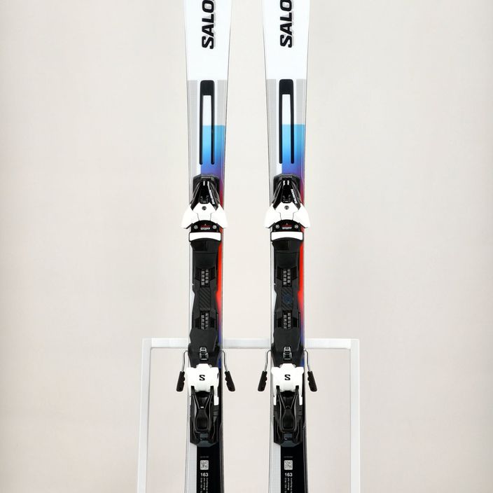 Salomon Addikt + Z12 GW Abfahrtsski weiß/schwarz/pastell neonblau 13