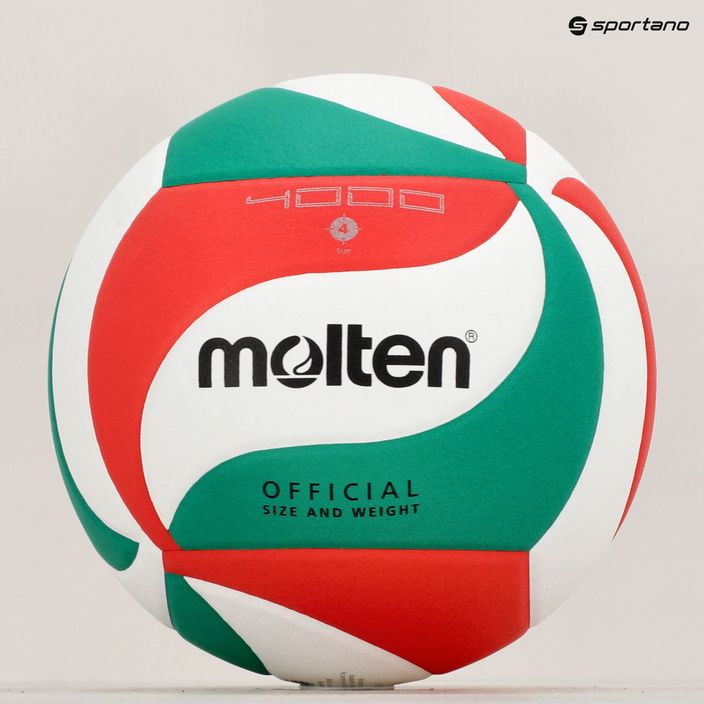 Molten Volleyball V4M4000-4 weiß/grün/rot Größe 4 6