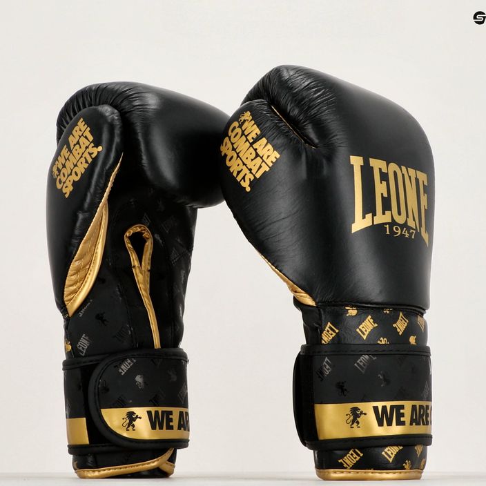 Leone Dna schwarz und gold Boxhandschuhe GN220 10