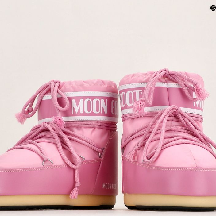 Damen Moon Boot Icon Low Nylon rosa Schneestiefel 12