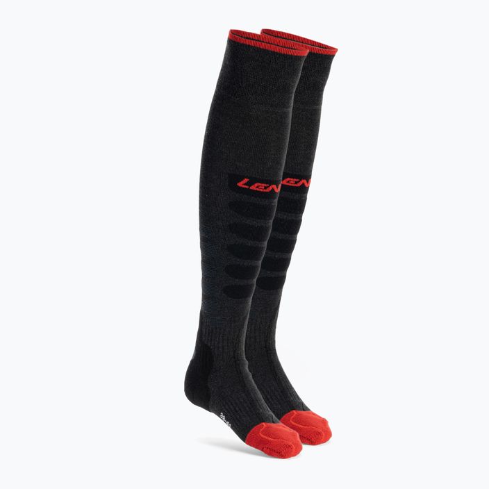 Beheizbare Skisocken Lenz Heat Sock 5.1 Toe Cap Regular Fit grau-rot 17