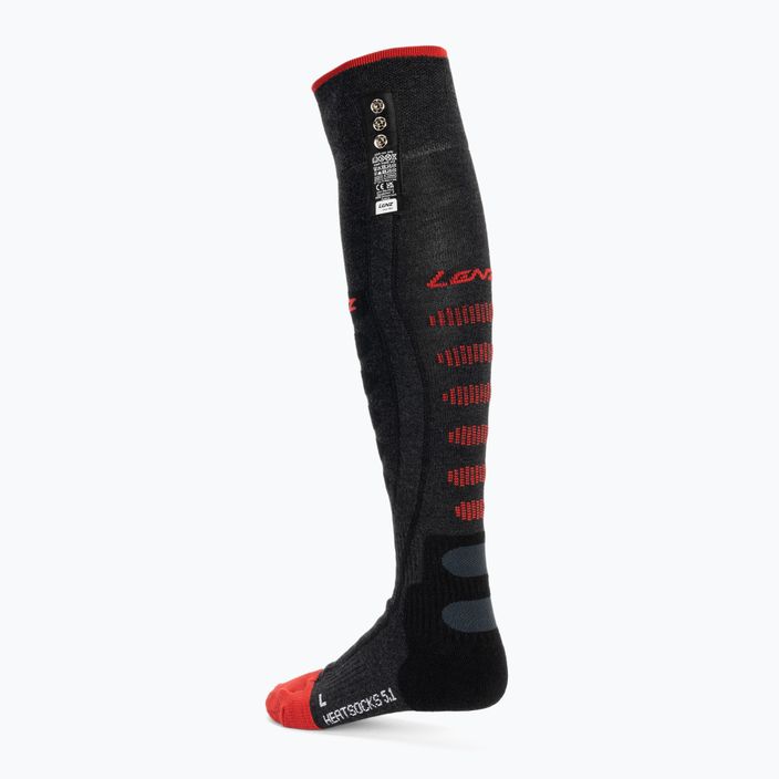 Beheizbare Skisocken Lenz Heat Sock 5.1 Toe Cap Regular Fit grau-rot 17 2