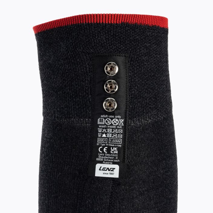 Beheizbare Skisocken Lenz Heat Sock 5.1 Toe Cap Regular Fit grau-rot 17 3