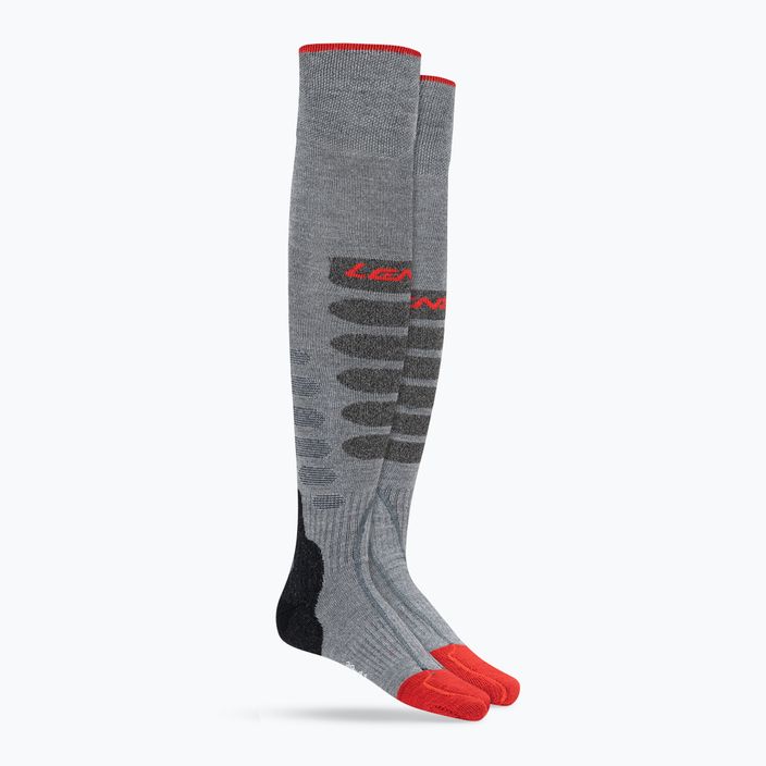 Lenz Heat Sock 5.1 Toe Cap Slim Fit grau/rot Skisocken