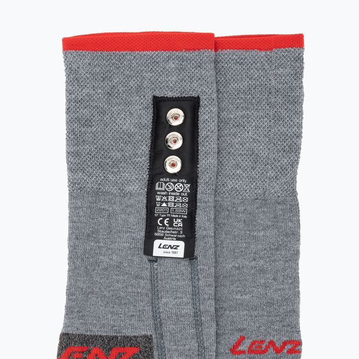 Lenz Heat Sock 5.1 Toe Cap Slim Fit grau/rot Skisocken 3