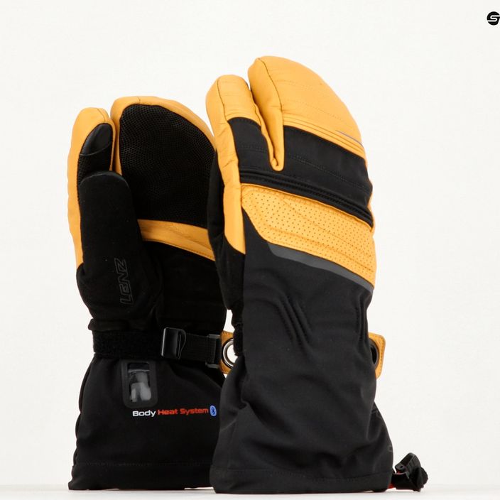 Beheizbare Skihandschuhe Lenz Heat Glove 8. Finger Cap Lobster schwarz-gelb 127 12