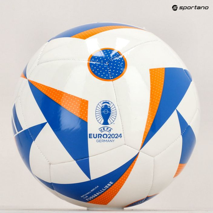 adidas Fussballiebe Club Fußball weiß/glow blau/lucky orange Größe 4 5
