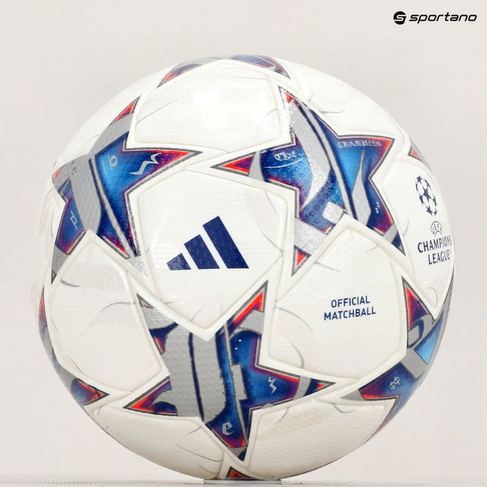 adidas UCL PRO 23/24 Fußball weiß/silbermetallic/helles cyan/royal blau Größe 5 6