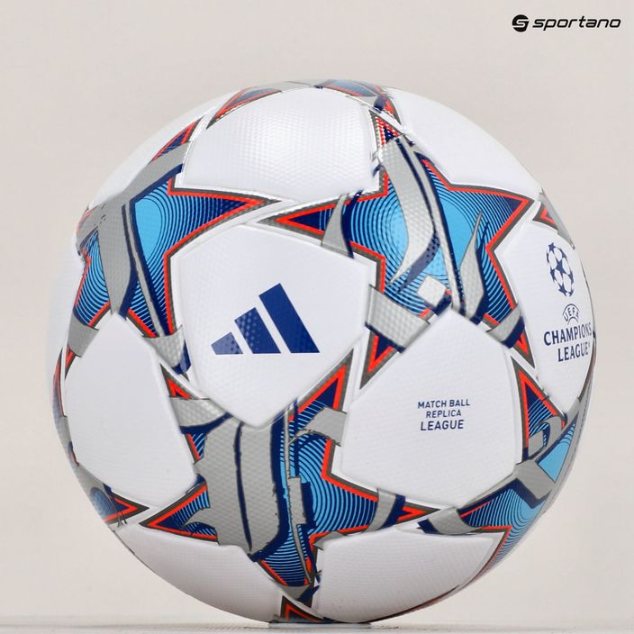 adidas UCL League 23/24 weiß/silbermetallic/bright cyan Größe 5 Fußball 6