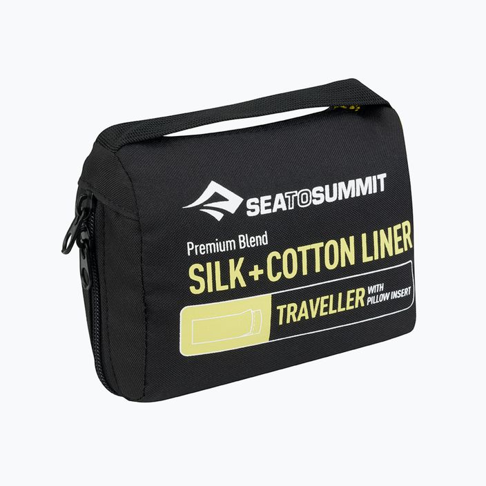 Sea to Summit Silk/Cotton Traveller mit Kopfkissen dunkelblau ASLKCTNYHANB Schlafsackeinlage 2