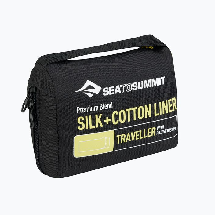 Sea to Summit Silk/Cotton Traveller mit Kissen Schlafsackeinlage grün ASLKCTNYHAGN 2