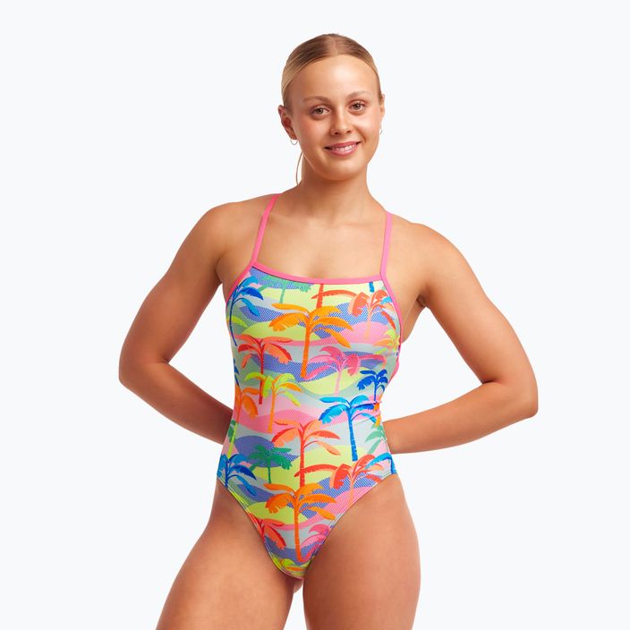 Funkita Strapped In One Piece Damen-Badeanzug poka palm 2