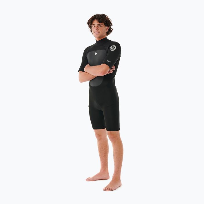 Herren Rip Curl Omega 2mm Back Zip Springsuit Schwimmen Schaum schwarz 2