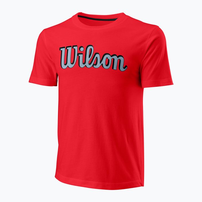 Herren Tennishemd Wilson Script Eco Cotton Tee wilson rot