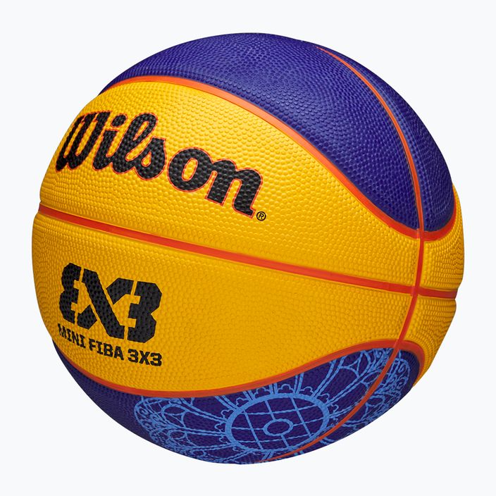 Kinderbasketball Wilson Fiba 3X3 Mini Paris 2004 blau/gelb Größe 3 3