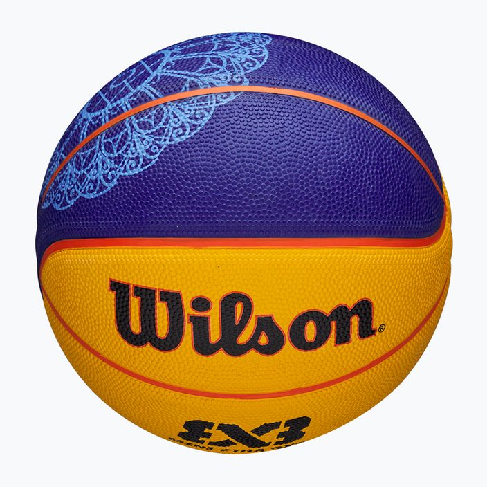 Kinderbasketball Wilson Fiba 3X3 Mini Paris 2004 blau/gelb Größe 3 4