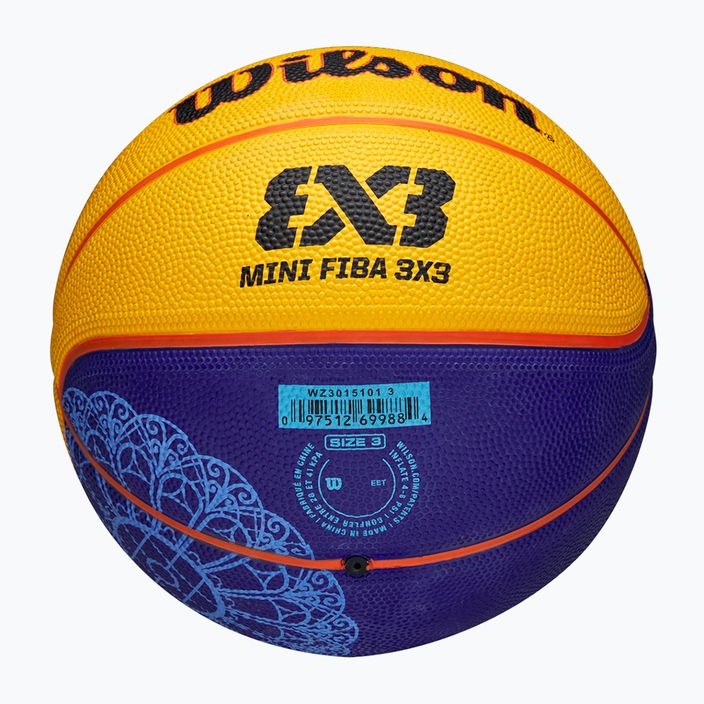 Kinderbasketball Wilson Fiba 3X3 Mini Paris 2004 blau/gelb Größe 3 5