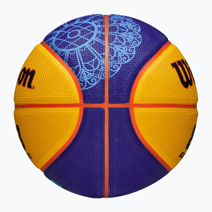 Kinderbasketball Wilson Fiba 3X3 Mini Paris 2004 blau/gelb Größe 3 6