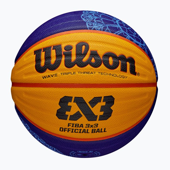 Wilson Fiba 3x3 Game Ball Paris Retail Basketball 2024 blau/gelb Größe 6