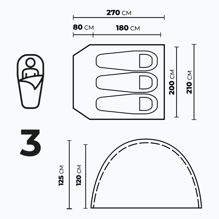 KADVA CAMPdome 3-Personen-Zelt grün 4