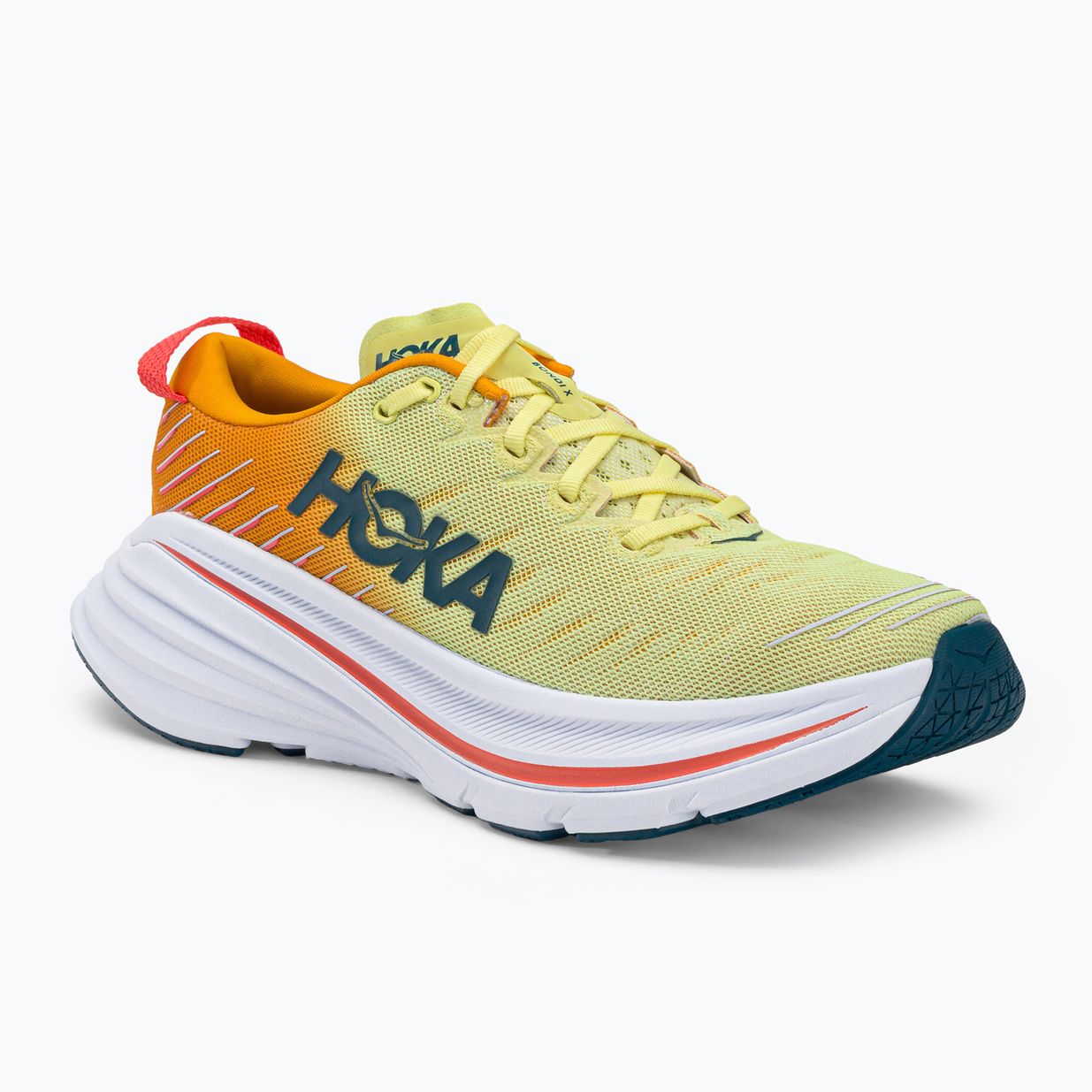 HOKA Bondi X Herren Laufschuhe weiß und gelb 1113512-WEPR