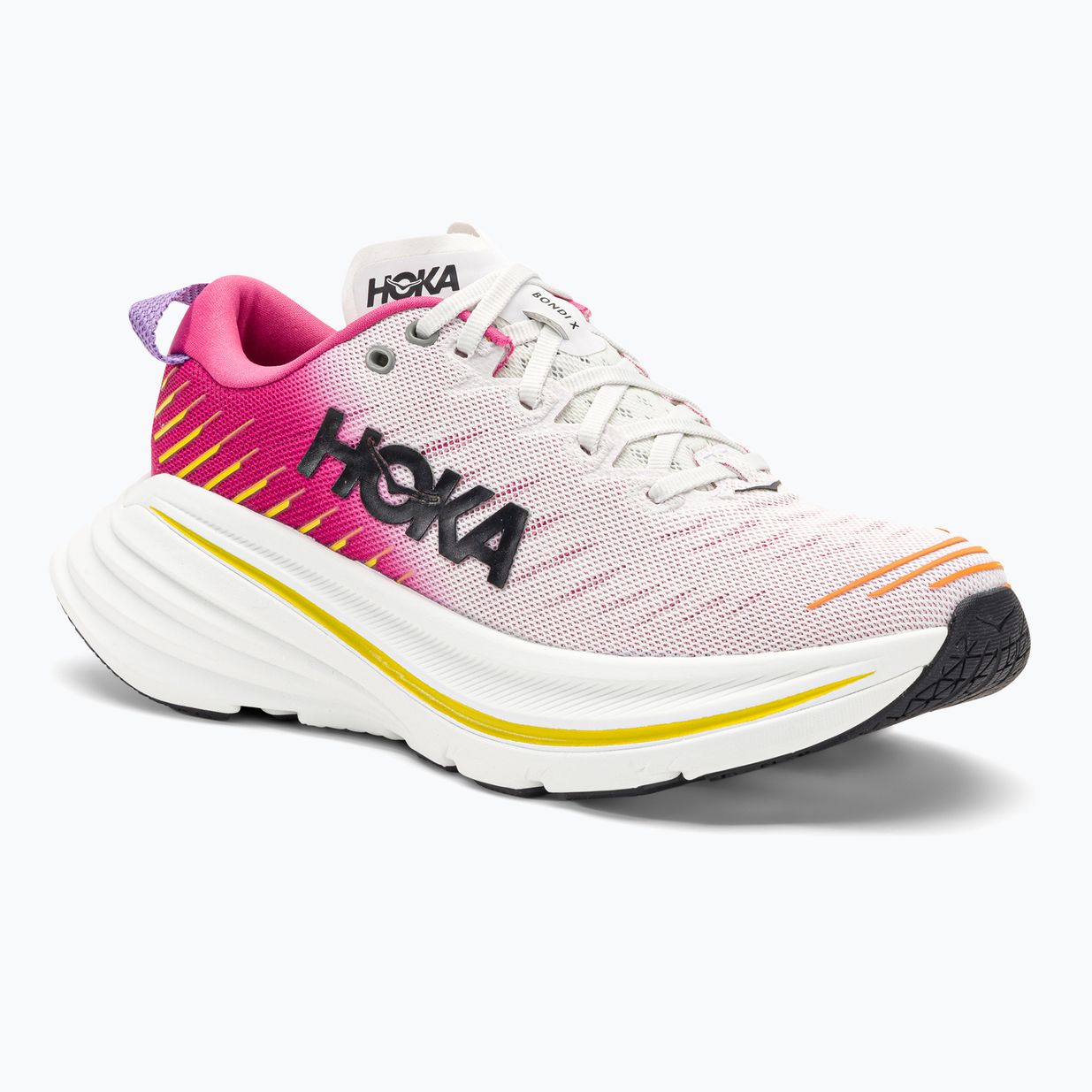 Damen Laufschuhe HOKA Bondi X blanc de blanc/rosa Schafgarbe