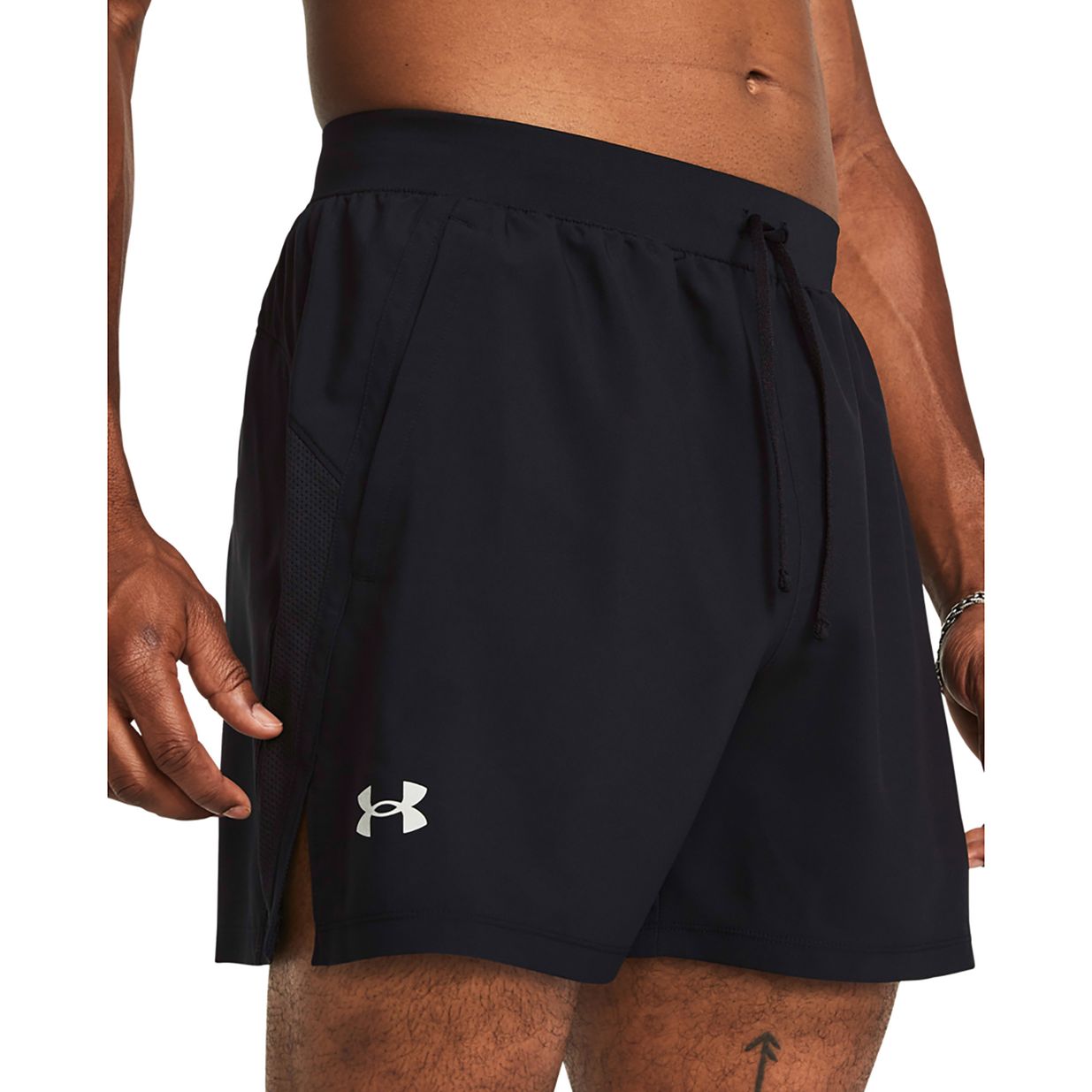 Herren Under Armour Lanch 5" Laufshorts Ungefüttert schwarz / schwarz / reflektierend 4