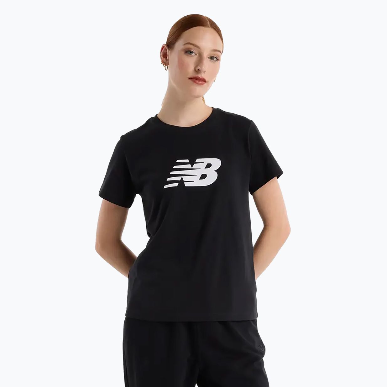 Damen New Balance Jersey Logo schwarz