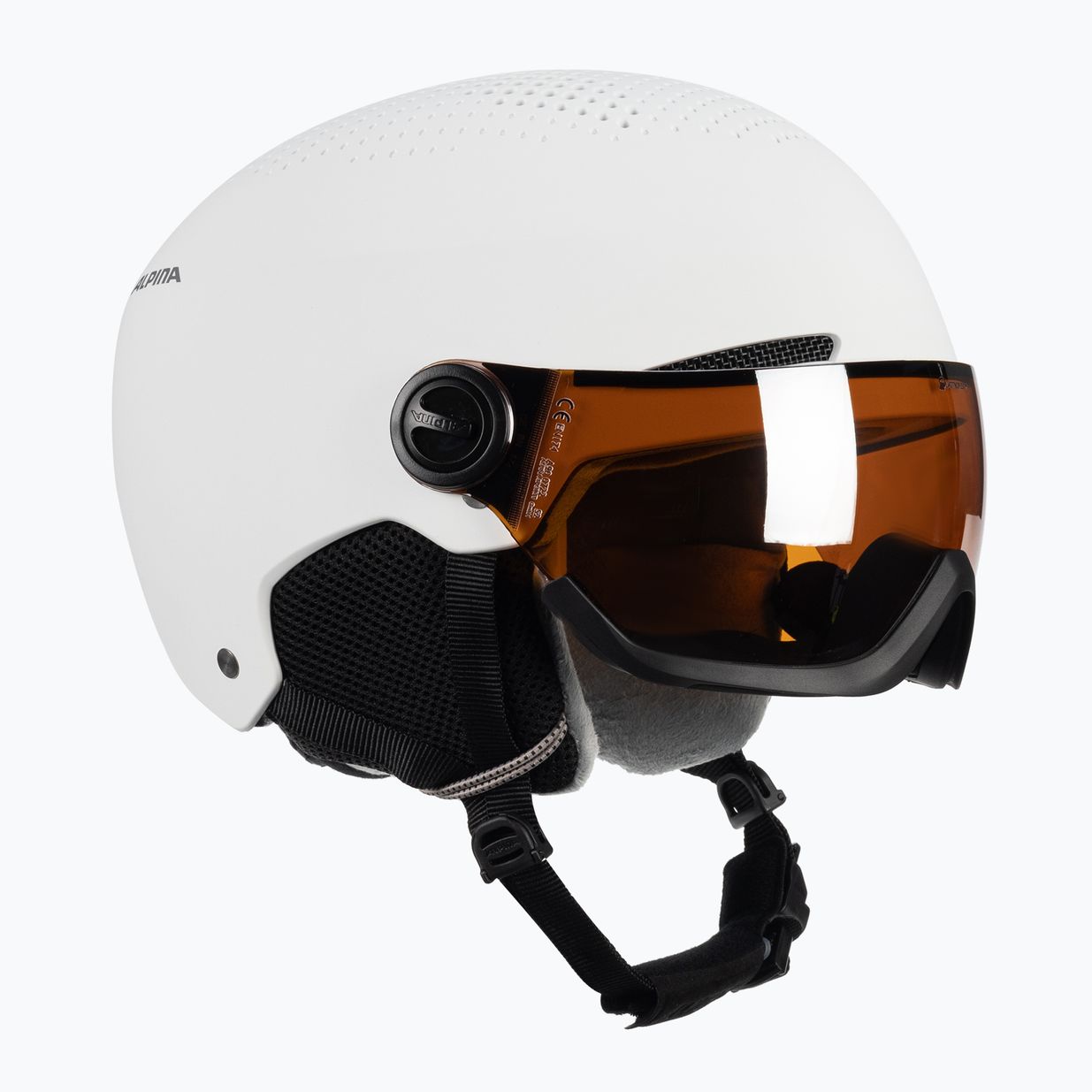 Skihelm Alpina Arber Visor Q Lite white matt