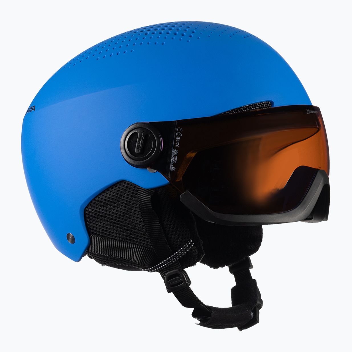 Skihelme für Kinder Alpina Zupo Visor Q-Lite blue matt