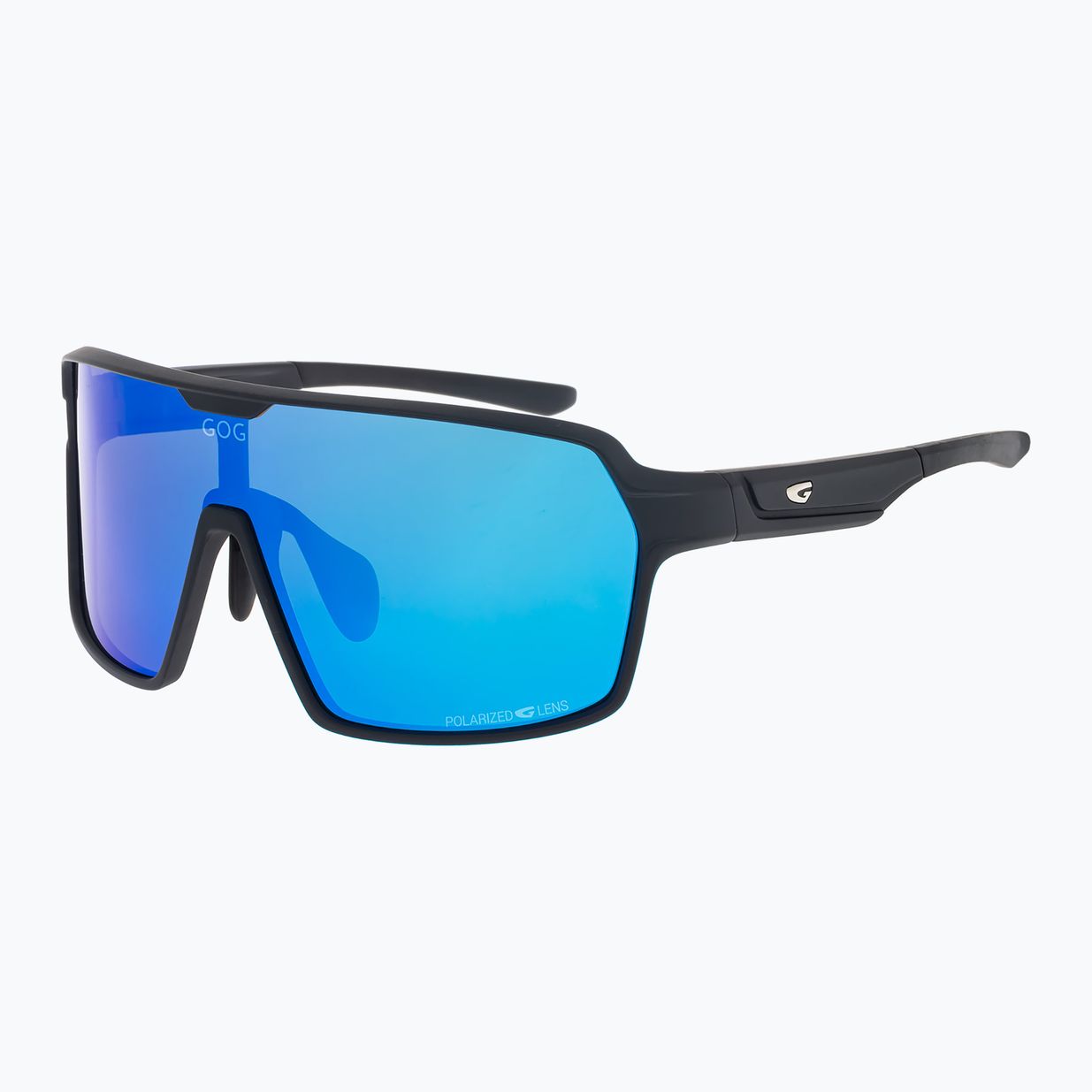 GOG Kronos mattschwarze/polychromatische weiß-blaue Sonnenbrille 5