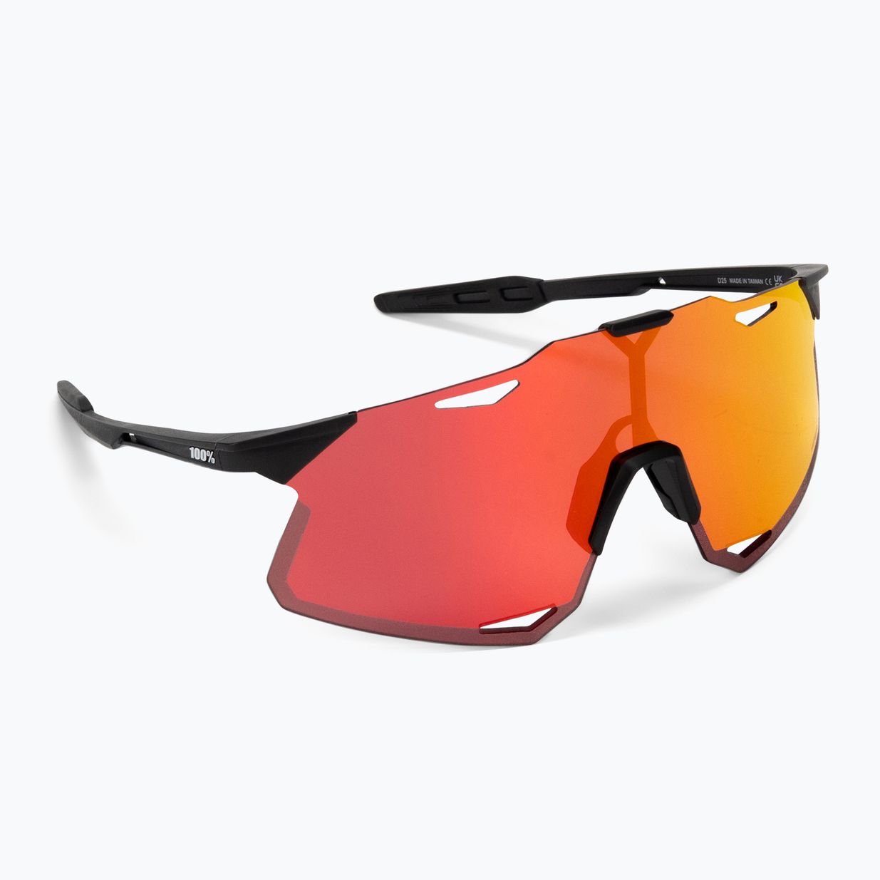 Radsportbrille 100% Hypercraft mattschwarz/hyperrot Mehrschichtspiegel 60000-00006 2