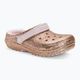 Crocs Classic Lined Glitter Clog gold/kaum rosa Kinder Pantoletten