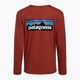 Damen-Trekking-T-Shirt Patagonia P-6 Logo Responsibili-Tee LS Wurzelholz rot 2