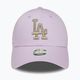 Damen New Era Metallic Logo 9Forty Los Angeles Dodgers Baseballkappe Pastell lila 2