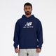 Herren New Balance Stacked Logo French Terry Hoodie navy