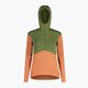Damen Maloja SchioM grün-orangefarbenes Sweatshirt 34150-1-0560