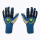 Uhlsport Hyperact Supergrip+ Finger Surround Torwarthandschuhe blau und weiß 101123101