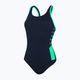 Einteiliger Badeanzug Damen Speedo Boom Logo Splice Muscleback dunkelblau-grün 68-129 5