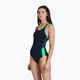 Einteiliger Badeanzug Damen Speedo Boom Logo Splice Muscleback dunkelblau-grün 68-129 6