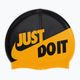 Nike JDI Slogan Badekappe schwarz und gelb NESS9164-704