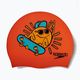 Speedo Junior Printed Silicone orange/gelbe Schwimmkappe für Kinder 2