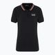 Damen EA7 Emporio Armani Golf Pro Polo Damier schwarzes Shirt